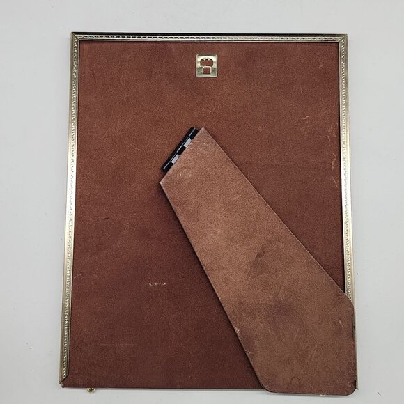 Vintage Gold Tone Metal Ornate Picture Frame Ribbed Design Ball Feet 8x10 - Picture 7 of 11